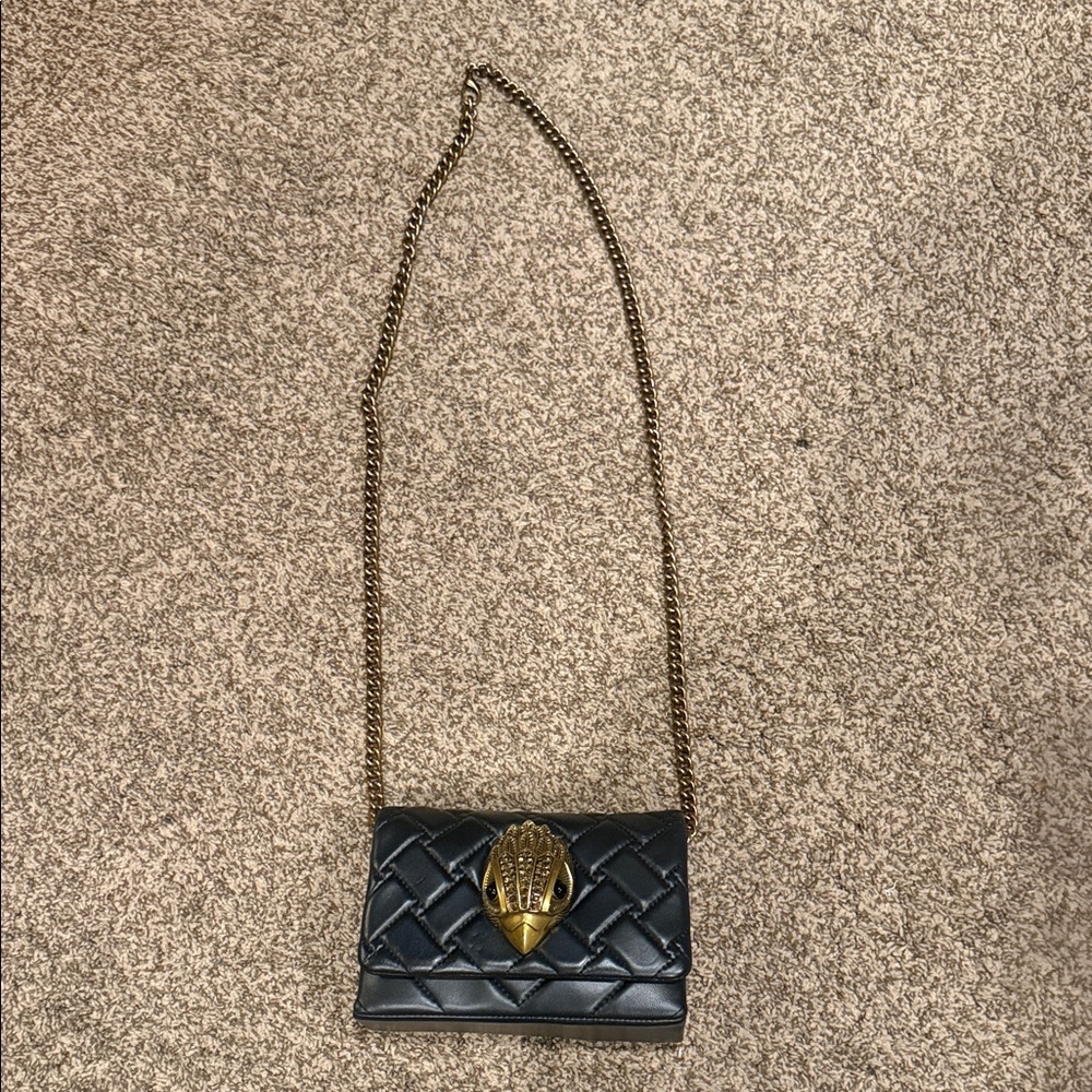 Kurt Geiger Black Quilted Chain Shoulder Bag